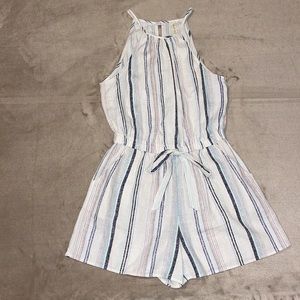 Juniors’ Ivory Striped Romper